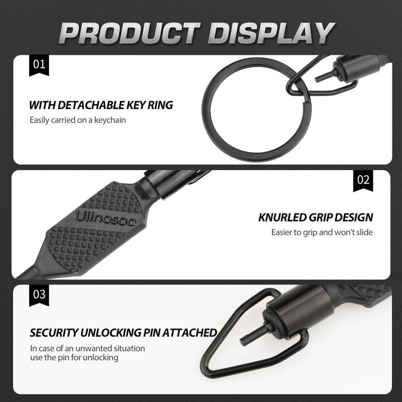 Ullnosoo Flat Knurled Swivel Handcuff Key, 2 Pcs Cuff Key for Standard Handcuffs 4" with Detachable Keyring - Image 3
